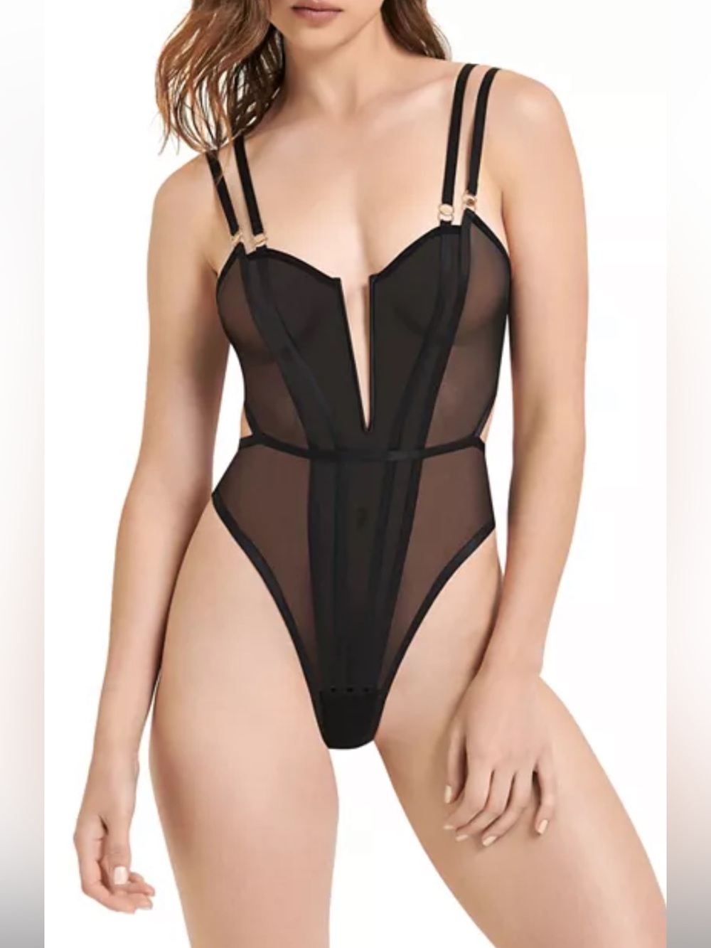 Bluebella Elizabeth Black Thong Bodysuit